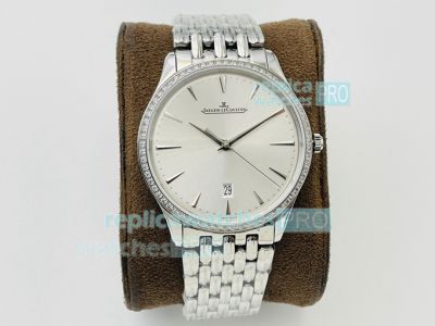 JL Factory Swiss Jaeger-LeCoultre Master Ultra Thin Silver Dial Diamond Bezel Watch 40MM